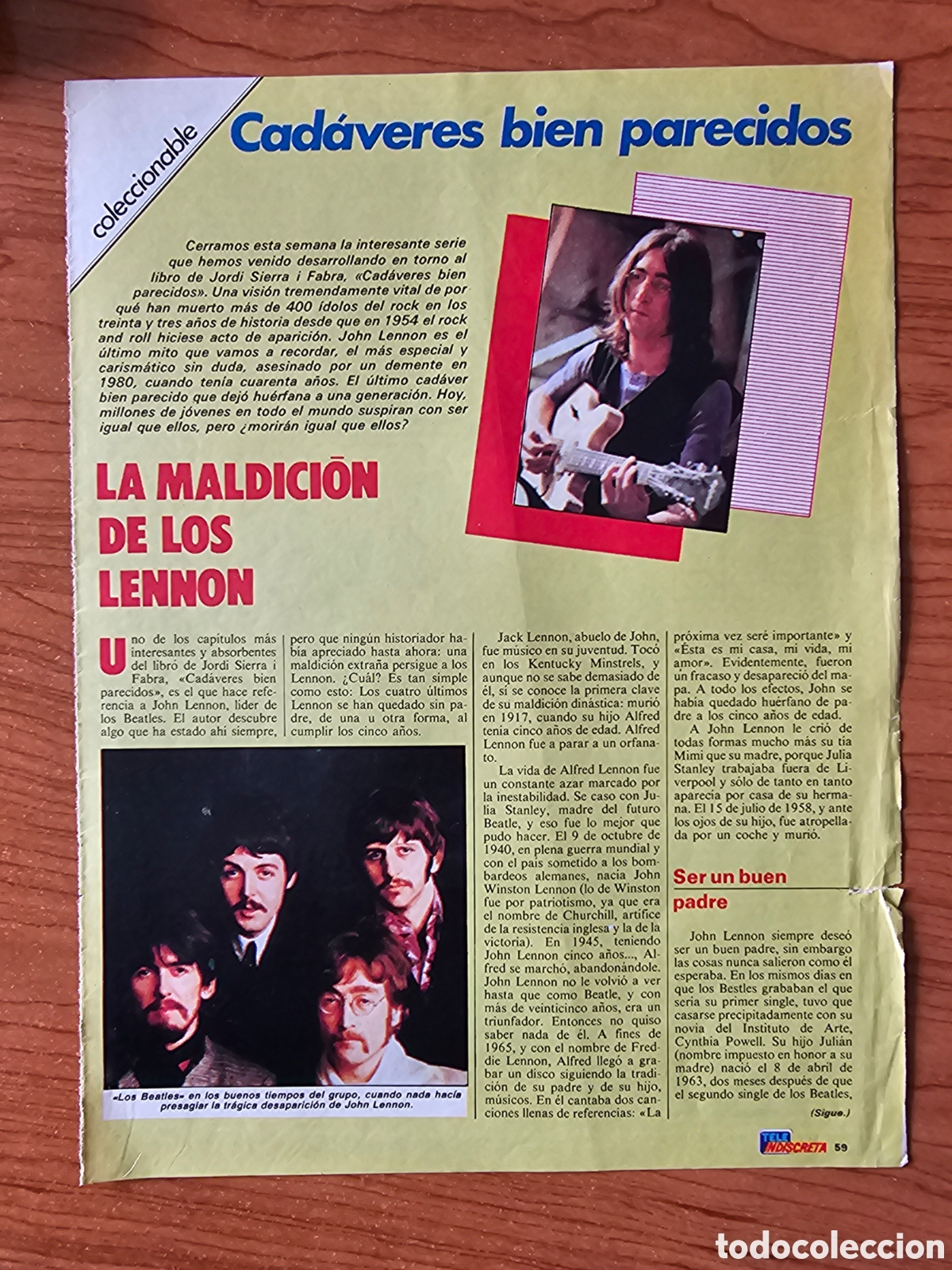 Coleccionismo de Revistas y Peri&oacute;dicos: COLECCIONABLE TELE INDISCRETA JOHN LENNON
