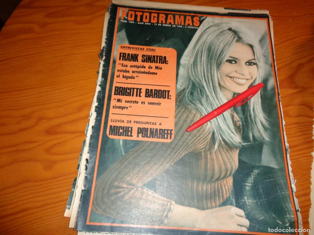 Coleccionismo de Revistas y Peri&oacute;dicos: RECORTE : PORTADA BRIGITTE BARDOT. FOTOGRAMAS, ENRO 1968