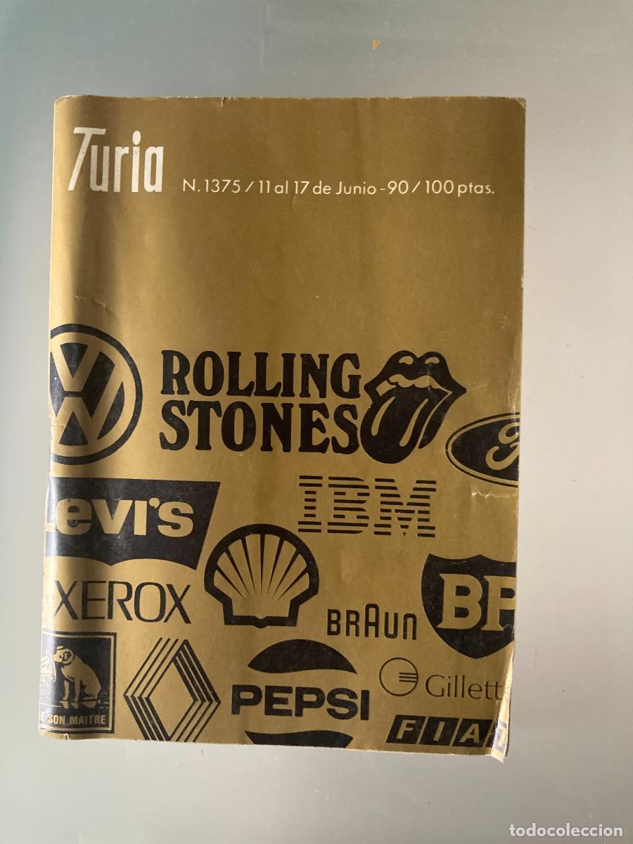 Coleccionismo de Revistas y Peri&oacute;dicos: CARTELERA TURIA N&ordm; 1375 / A&Ntilde;O 1990 / VALENCIA / Portada: Rolling Stones: Sus majestades del negocio