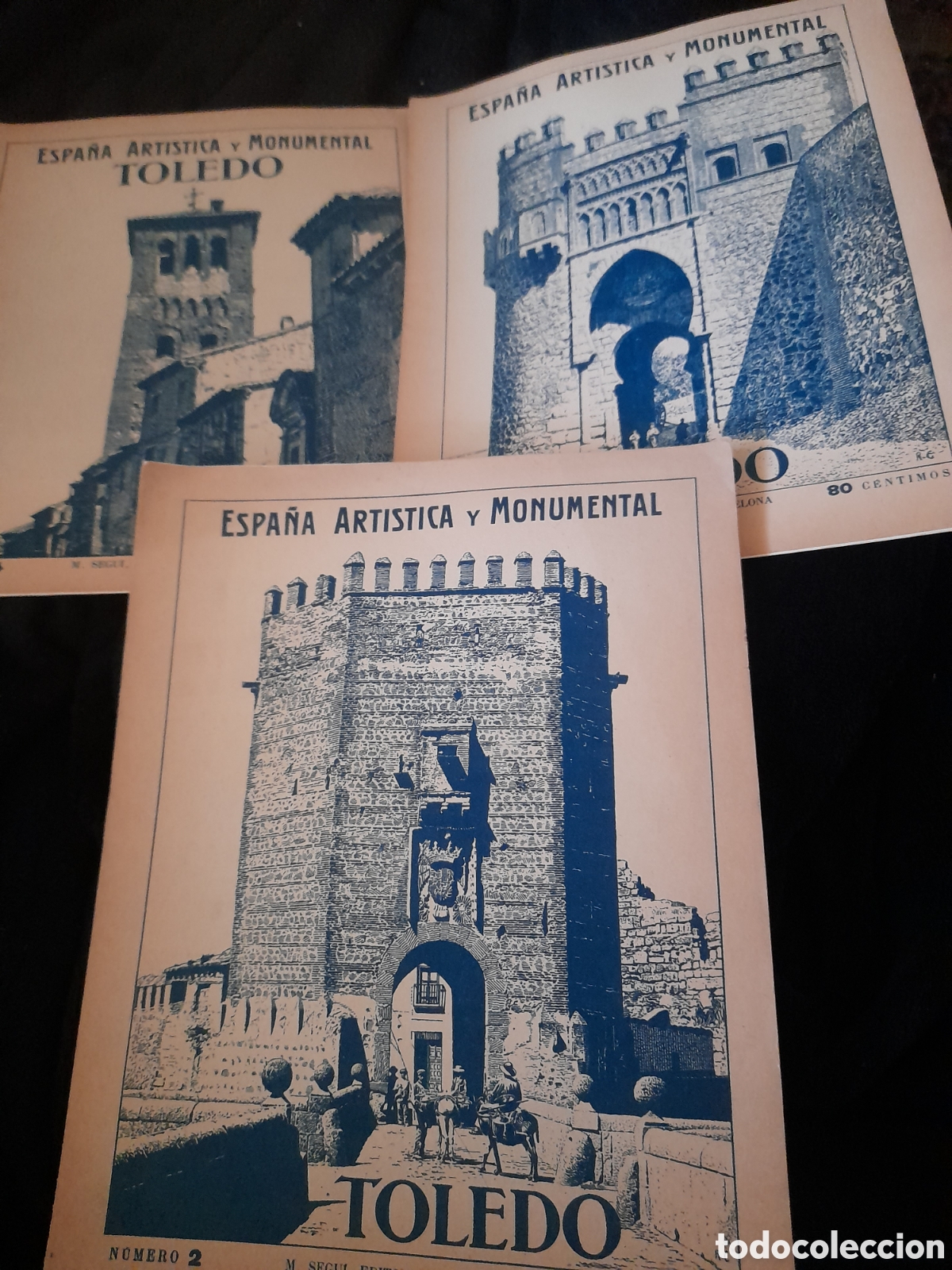 Coleccionismo de revistas y peri&oacute;dicos: Tres antiguas revistas, Toledo, Espa&ntilde;a Art&iacute;stica y Monumental, cada revista 12 p&aacute;ginas