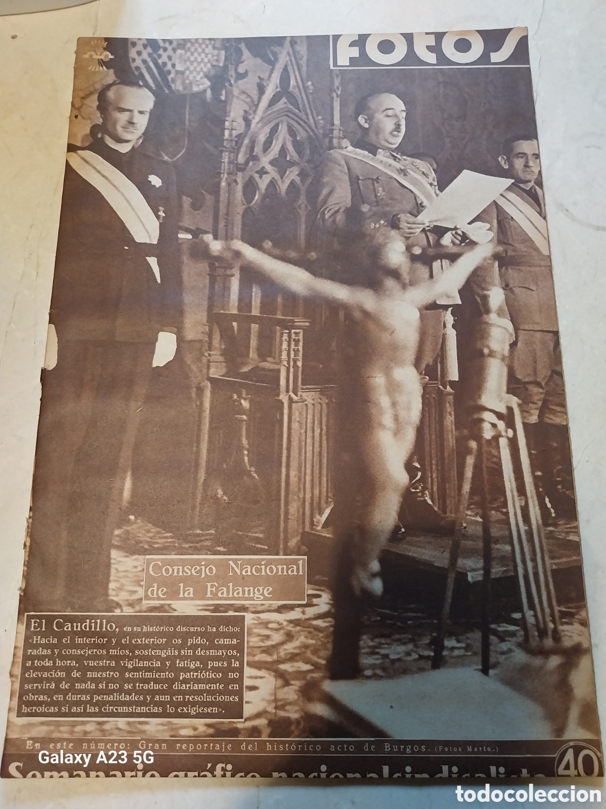 Collection Magazines and Newspapers: REVISTA 1939 CONSEJO NACIONAL DE FALANGE.JURAMENTO MONASTERIO HUELGAS.LUCHA ENTRE ALEMANIA Y POLONIA