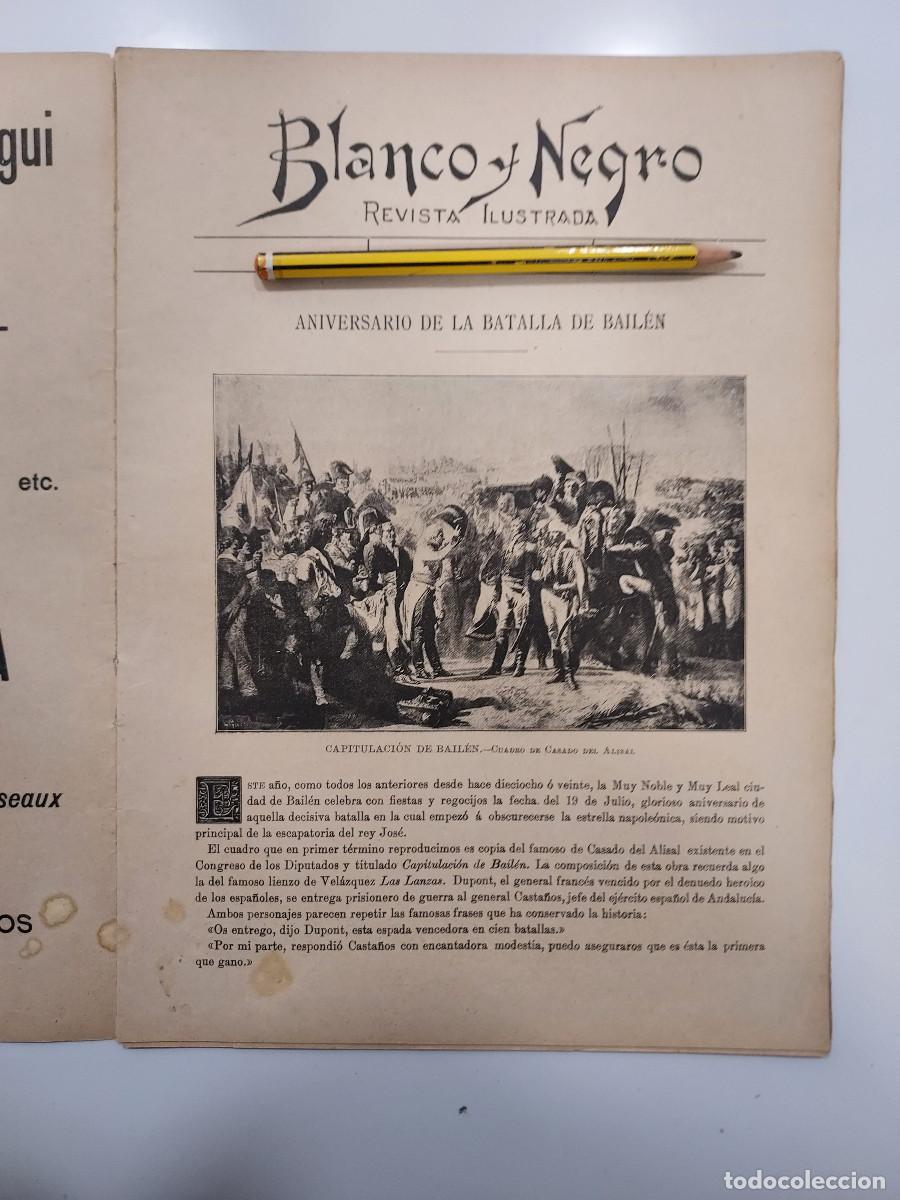 Collectionnisme de Revues et Journaux: REVISTA BLANCO Y NEGRO 1894. ANIVERSARIO BATALLA BAILEN. MARCELINO DE UNCETA PINTOR. MUSICA ALEMANA