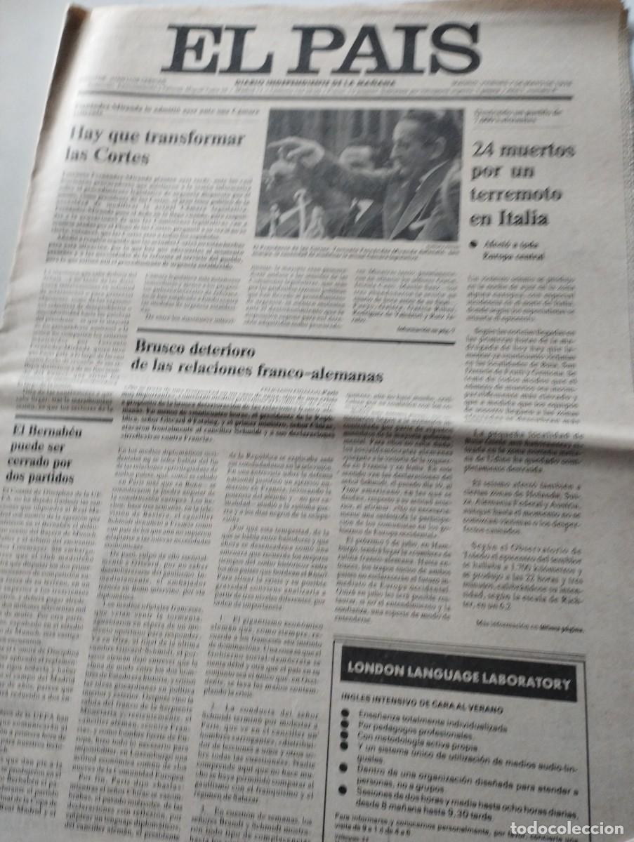 Coleccionismo de revistas y peri&oacute;dicos: Peri&oacute;dico. El pa&iacute;s. Viernes, 7 mayo 1976. N. 4