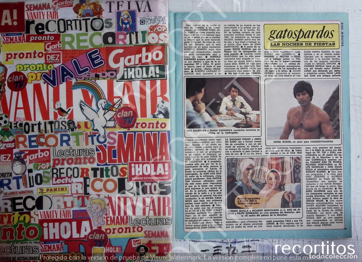 Coleccionismo de Revistas y Peri&oacute;dicos: JORGE RIVERO CARMEN SEVILLA RICARDO MONTALBAN PEPE SACRISTAN JOSE