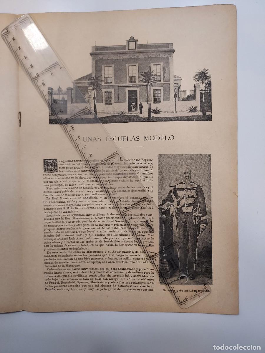 Coleccionismo de revistas y peri&oacute;dicos: REVISTA BLANCO Y NEGRO 1894. SEVILLAS ESCUELAS DE LA MACARENA, ESCUELAS MODELO. BERNARDO RICO