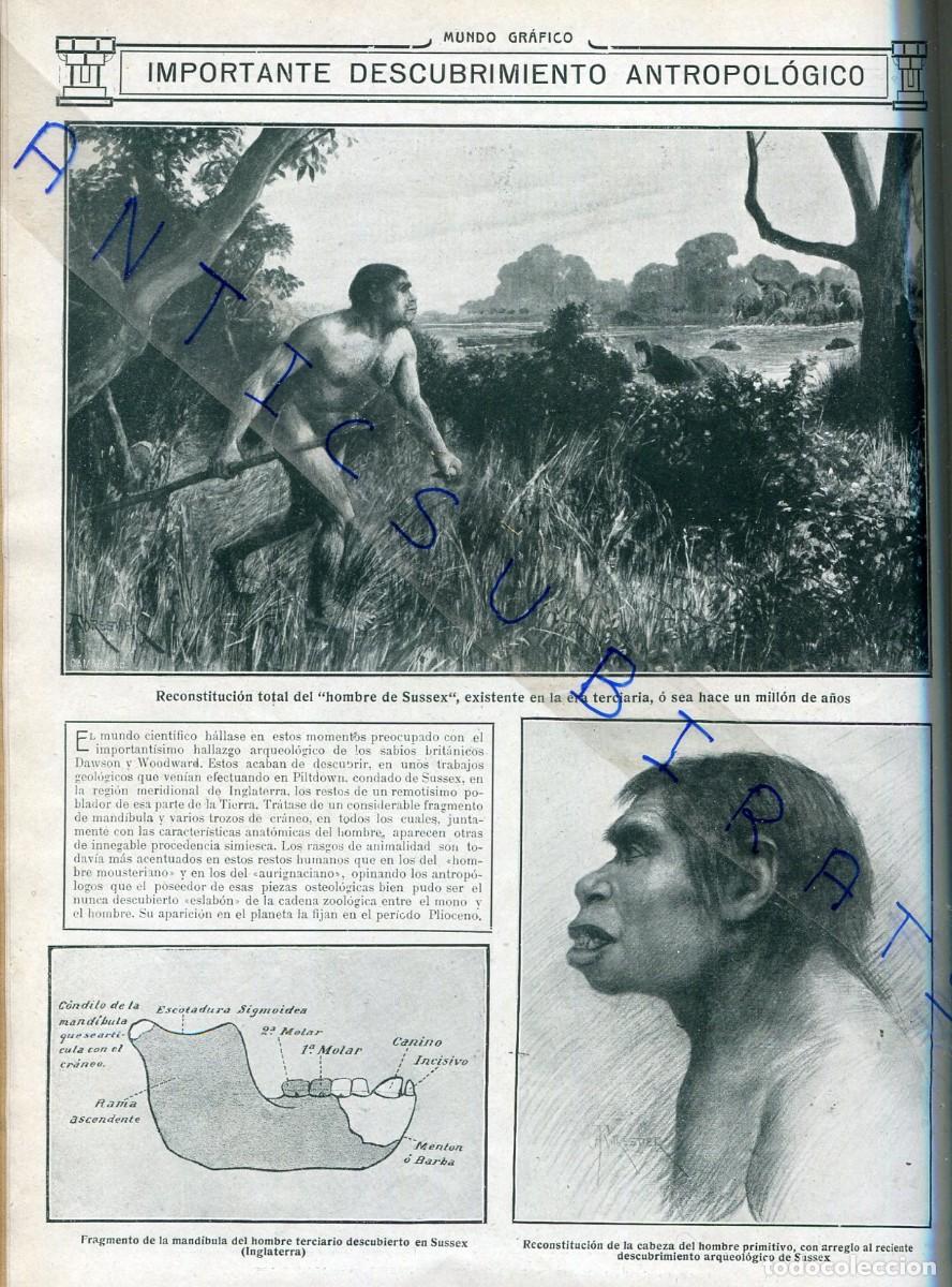 Coleccionismo de revistas y peri&oacute;dicos: REVISTA A&Ntilde;O 1913 ANTROPOLOGIA HOMBRE DE SUSSEX BODA EN TOMELLOSO PANADEROS DE CORDOBA PEREZ VARGAS