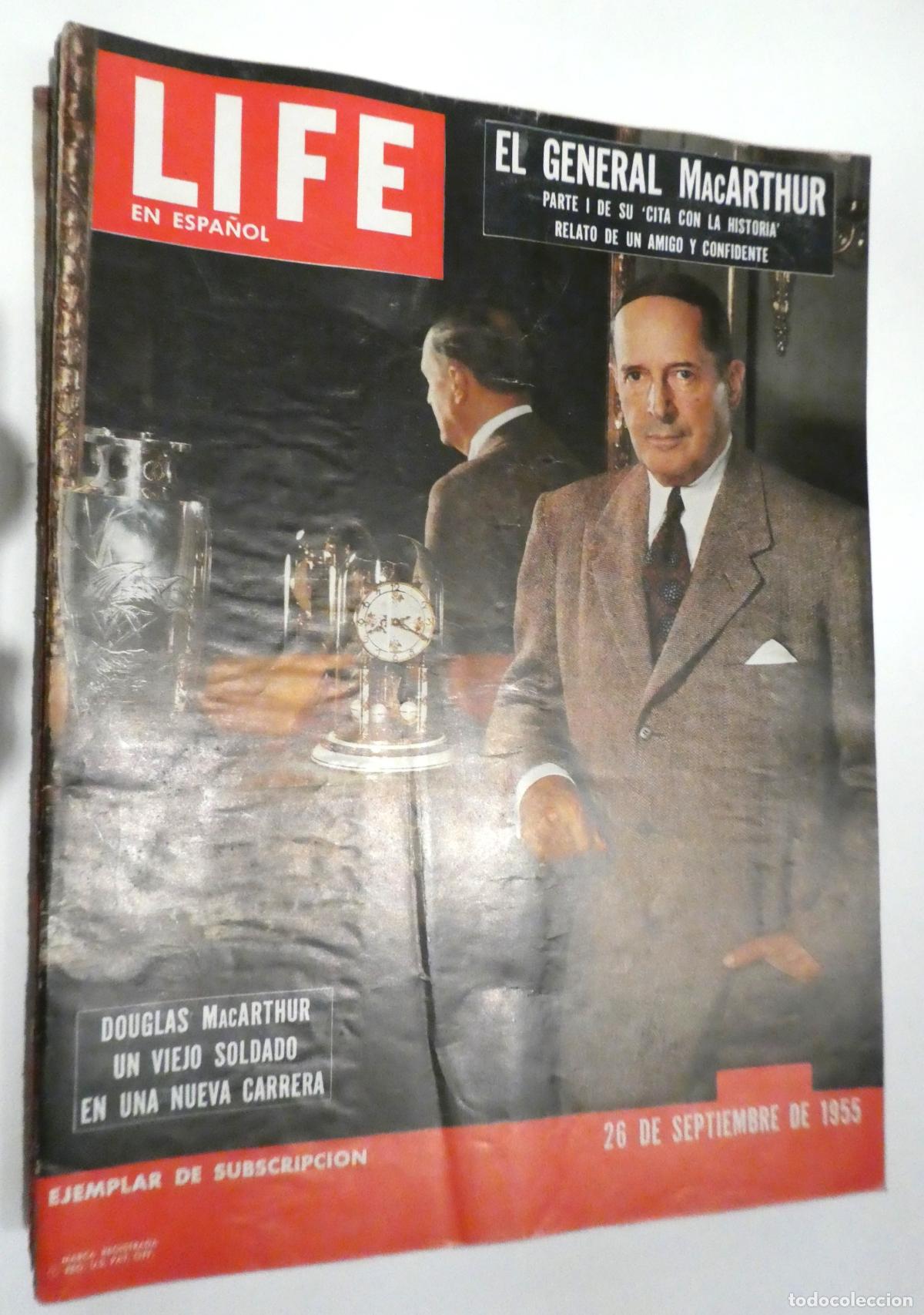 Coleccionismo de Revistas y Peri&oacute;dicos: REVISTA LIFE EN ESPA&Ntilde;OL-26 SEPTIEMBRE 1955 EL GENERAL MACARTHUR