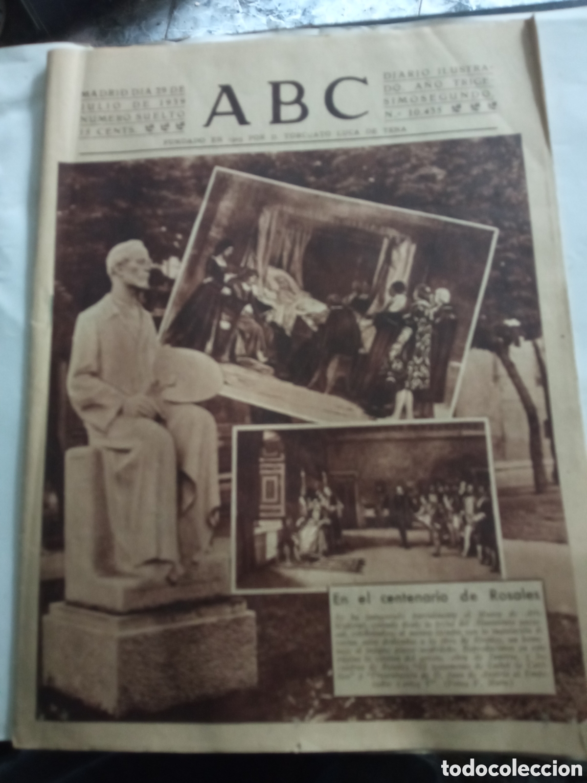 Coleccionismo de Revistas y Peri&oacute;dicos: Abc de 29dejulio de 1939frananco pasa el