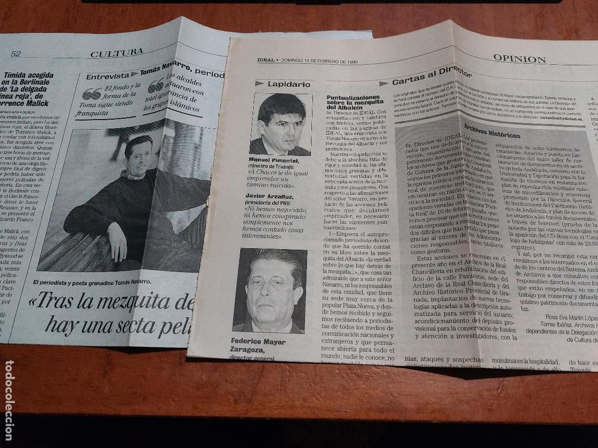 Collezionismo di Riviste e Giornali: TOM&Aacute;S NAVARRO. ENTREVISTA-CARTA CONTRA &Eacute;L 2 P&Aacute;GINAS. ART&Iacute;CULO EXTRAIDO DE REVISTA. BUEN ESTADO