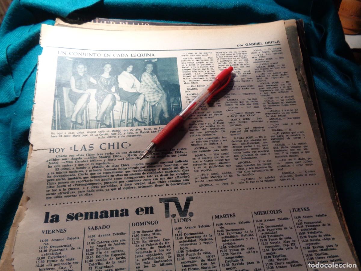 Coleccionismo de revistas y peri&oacute;dicos: RECORTE : GRUPOS ESPA&Ntilde;OLES DE LOS 60 : LAS CHIC. FOTOGRAMAS, DICMBRE 1965