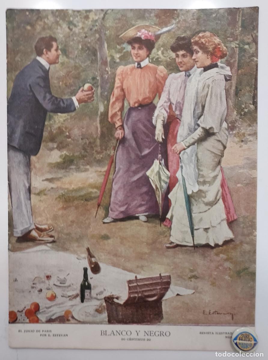 Coleccionismo de revistas y peri&oacute;dicos: REVISTA BLANCO Y NEGRO 1907. EL JUICIO DE PARIS, ESTEVAN. PARDO BAZ&Aacute;N. EXPO CIRCULO BELLAS ARTES