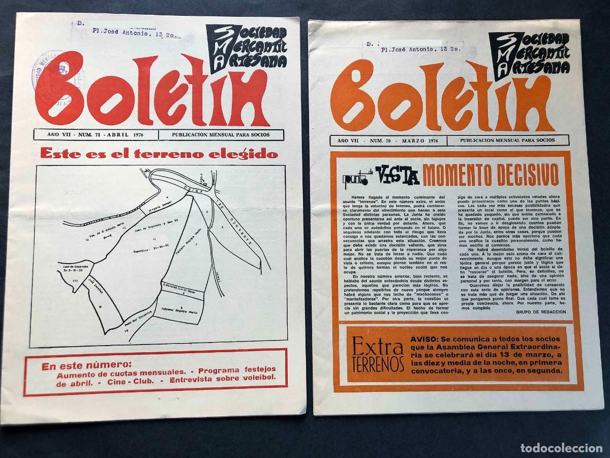Collezionismo di Riviste e Giornali: BARBASTRO 1976 / 2 BOLET&Iacute;N SOCIEDAD MERCANTIL Y ARTESANA ( SMA ) LOS TERRENOS DE EL ARI&Ntilde;O / HUESCA