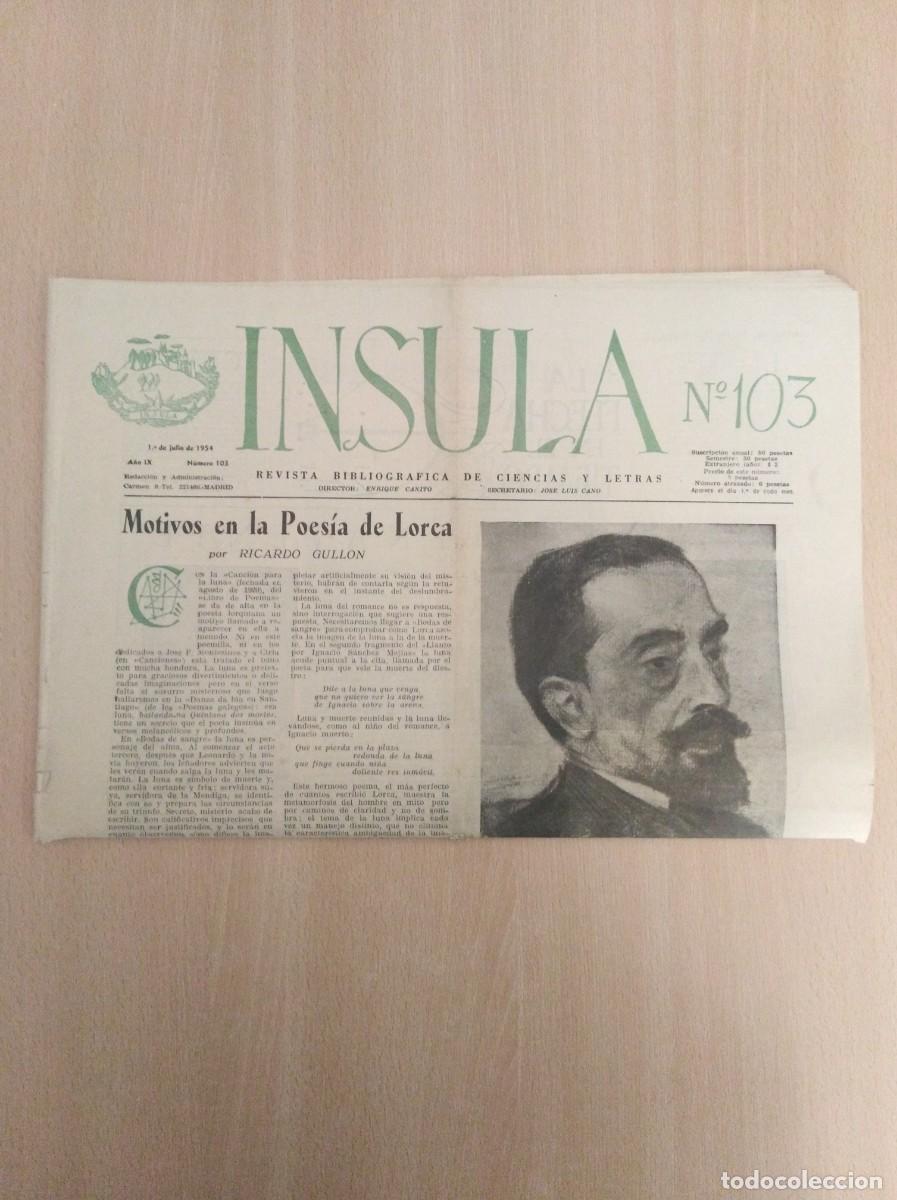 Colecionismo de Revistas e Jornais: INSULA. REVISTA BIBLIOGR&Aacute;FICA DE CIENCIAS Y LETRAS / N&ordm; 103