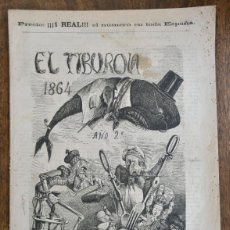 Coleccionismo de Revistas y Periódicos: EL TIBURON. ALMANAQUE HUMORÍSTICO ILUSTRADO PARA 1864. 30 CM. 8 HOJAS.