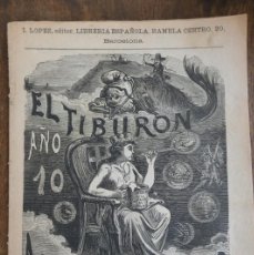 Coleccionismo de Revistas y Periódicos: EL TIBURON. ALMANAQUE HUMORÍSTICO ILUSTRADO PARA 1872. 30 CM. 8 HOJAS.
