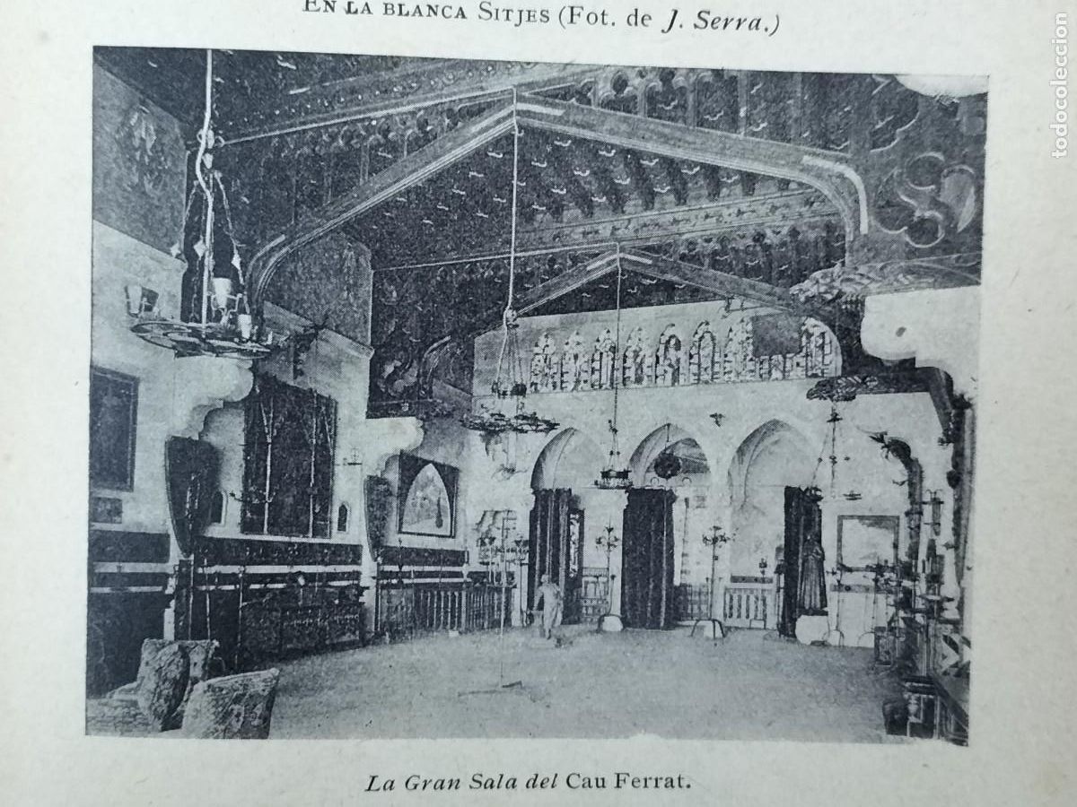 Collezionismo di Riviste e Giornali: LA GRAN SALA DEL CAU FERRAT SITJES SITGES HOJA A&Ntilde;O 1899