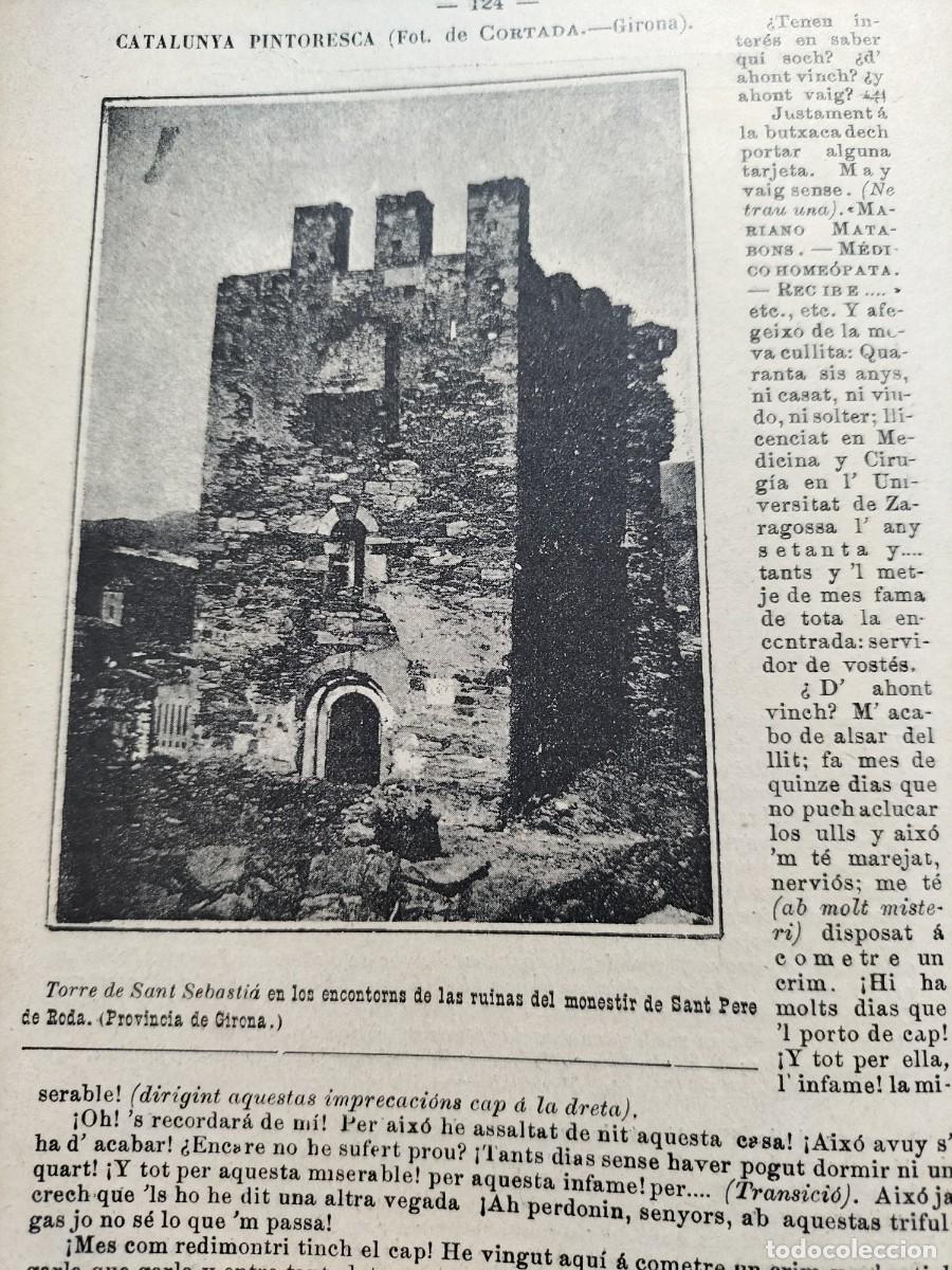 Colecionismo de Revistas e Jornais: MONESTIR DE SANT PERE DE RODA / ERMITA DE SANTA ELENA GIRONA 2 HOJAS A&Ntilde;O 1895