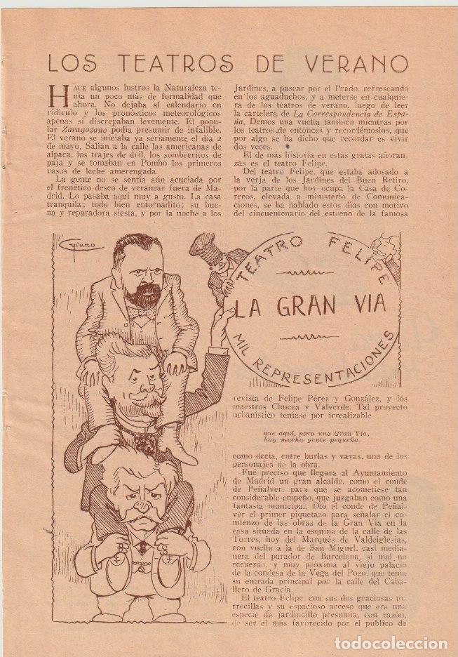 Collezionismo di Riviste e Giornali: Los teatros de Madrid / Luis Gabald&oacute;n; con dibujos de Cyrano - 1936