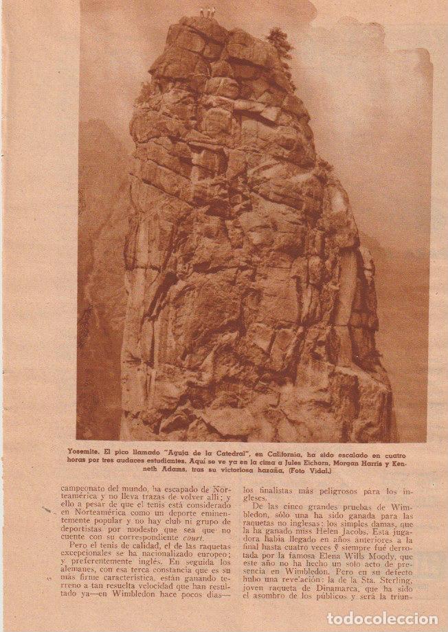 Coleccionismo de revistas y peri&oacute;dicos: * DEPORTES * Alpinismo: J. Eichorn, Morgan Harris en Yosemite; tenis: Maier&hellip;- 1936