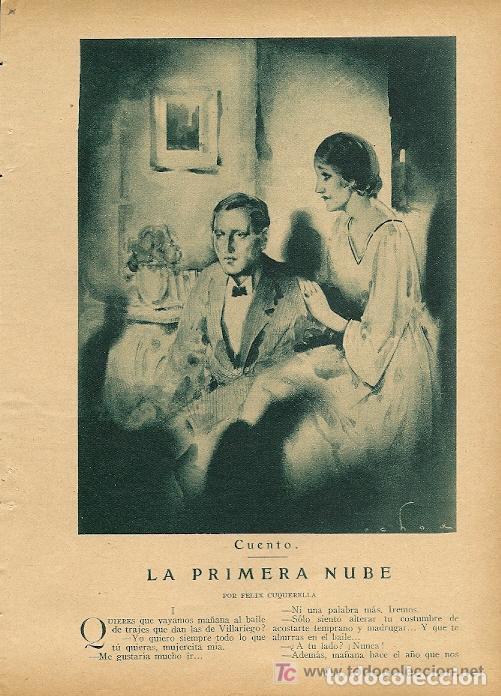 Collezionismo di Riviste e Giornali: Cuento: La primera nube / por F&eacute;lix Cuquerella, dibujo de Ochoa - 1926