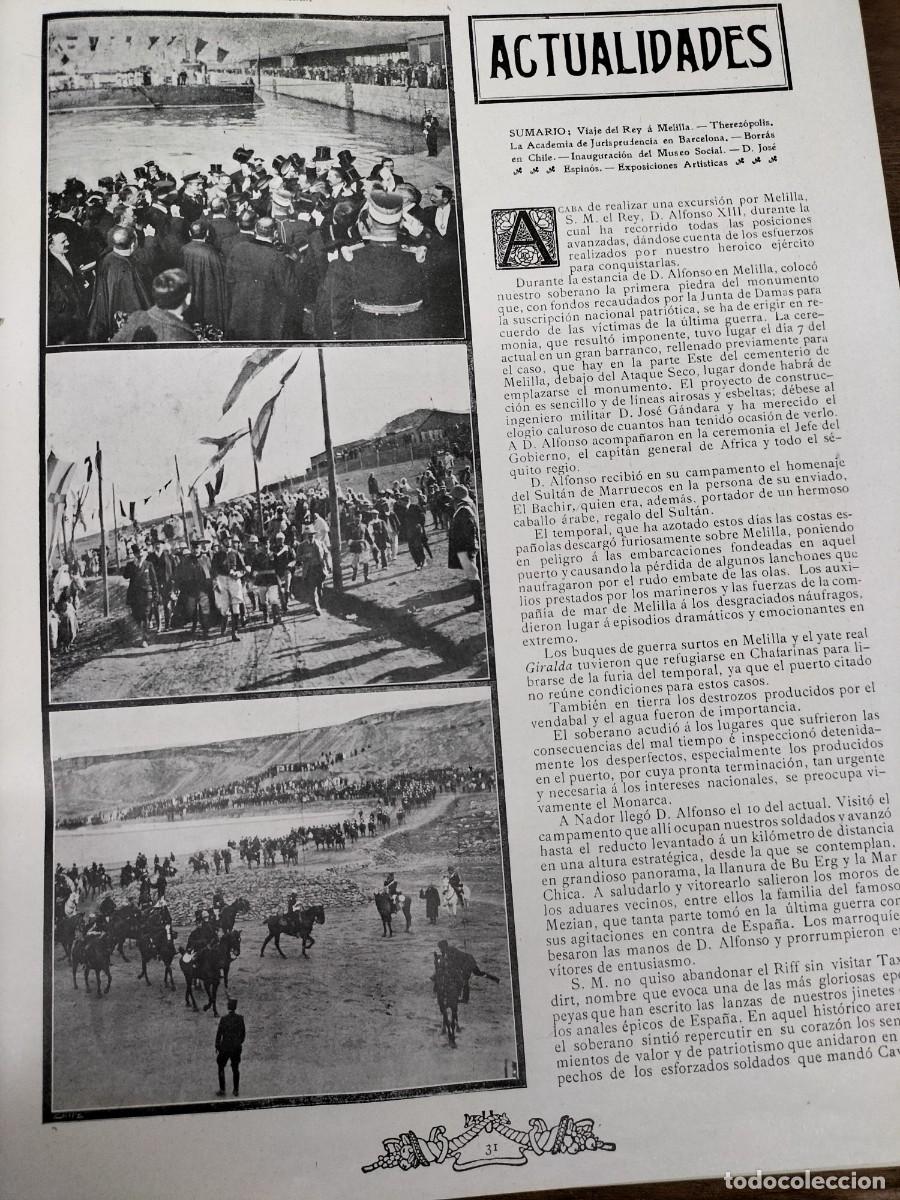 Collection Magazines and Newspapers: VIAJE REY ALFONSO XIII A MELILLA HOJA A&Ntilde;O 1911