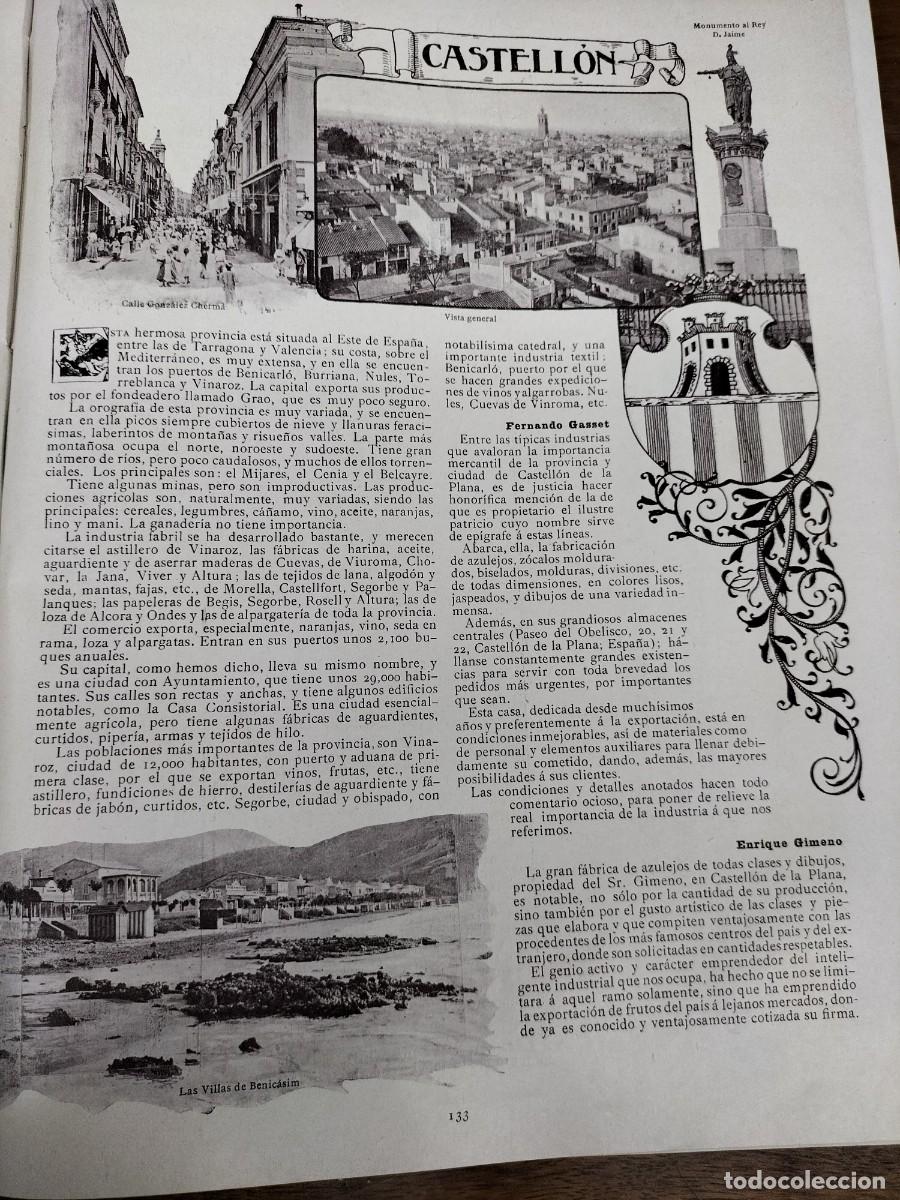 Collection Magazines and Newspapers: CASTELLON INDUSTRIAS FERNANDO GASSET AZULEJOS Y ENRIQUE GIMENO VILLAS BENICASIM HOJA A&Ntilde;O 1911