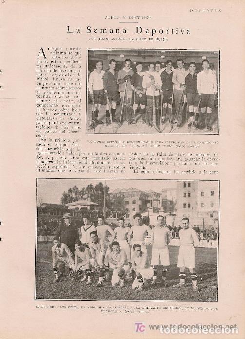 Coleccionismo de Revistas y Peri&oacute;dicos: Deportes. Secci&oacute;n de J.A. S&aacute;nchez de Oca&ntilde;a: f&uacute;tbol Celta de Vigo, exploradores...- 1926