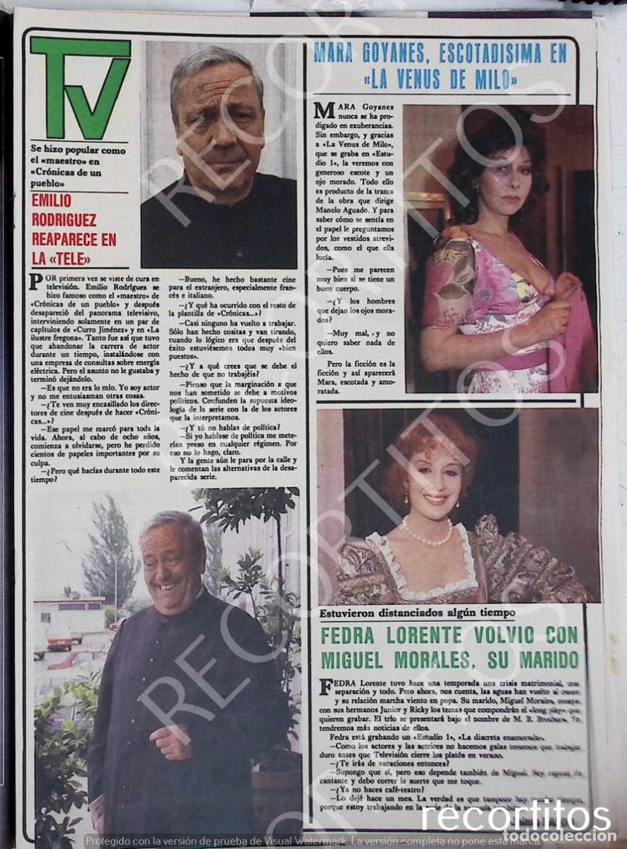 Collectionnisme de Revues et Journaux: MARA GOYANES FEDRA LORENTE EMILIO RODRIGUEZ