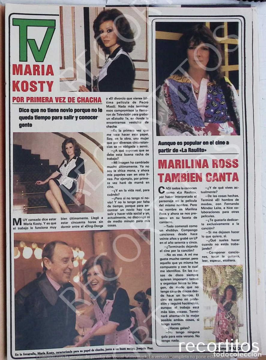 Collectionnisme de Revues et Journaux: MARILINA ROSS ,ARIA KOSTY JOAQUIN PRAT