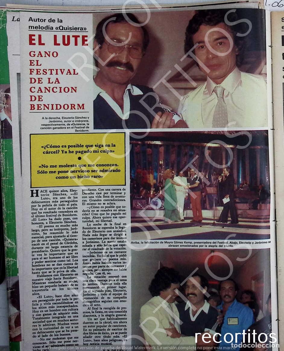 Colecionismo de Revistas e Jornais: festival de benidorm CANCION EL LUTE JERONIMO