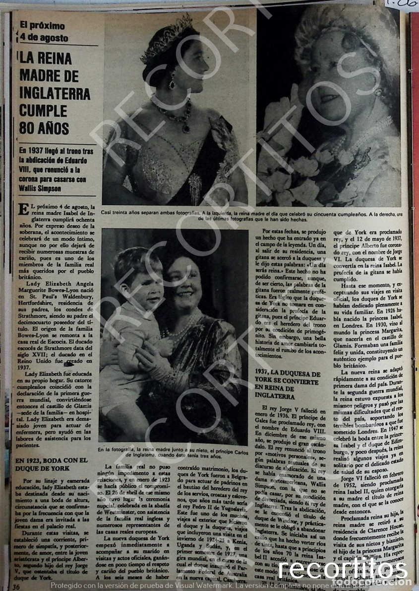 Colecionismo de Revistas e Jornais: LA REINA MADRE DE INGLATERRA