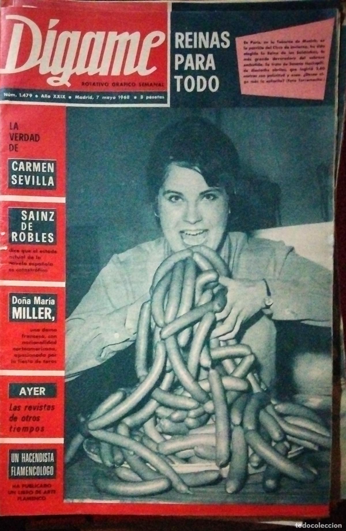 Coleccionismo de Revistas y Peri&oacute;dicos: D&iacute;game, 7 de mayo de 1968. CArmen Sevilla. Sainz de Robles.