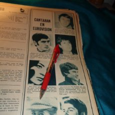 Coleccionismo de Revistas y Periódicos: RECORTE : CANTARAN EN EUROVISION : ADAMO, SERRAT, CLIFF RICHARD... FOTOGRAMAS, MARZO 1968