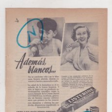 Coleccionismo de Revistas y Periódicos: PUBLICIDAD 1955. ANUNCIO LISTERINE. CREMA DENTAL