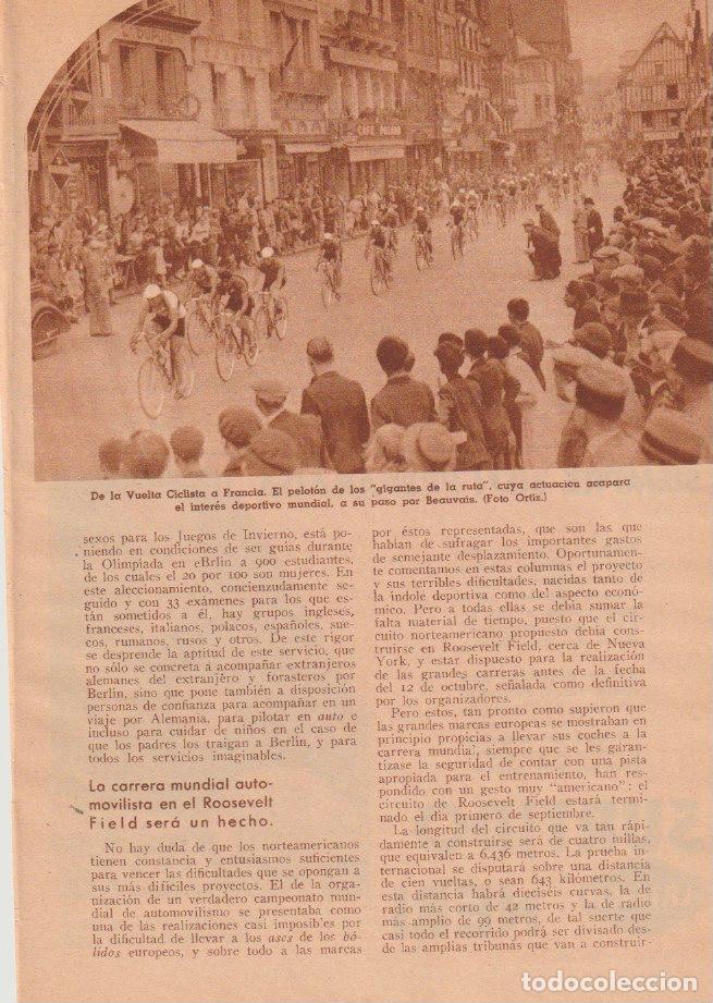 Coleccionismo de Revistas y Peri&oacute;dicos: * DEPORTES * Vuelta ciclista a Francia; preparativos de las Olimpiadas - 1936