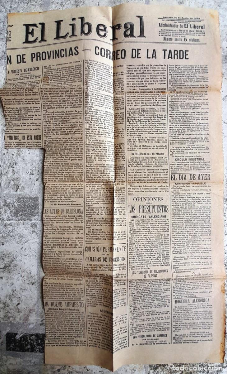 Coleccionismo de Revistas y Peri&oacute;dicos: 1899 24/6 RECORTE DE 'EL LIBERAL' - TEXTO: EL DIRECTORIO DE LA LIGA NACIONAL DE PRODUCTORES