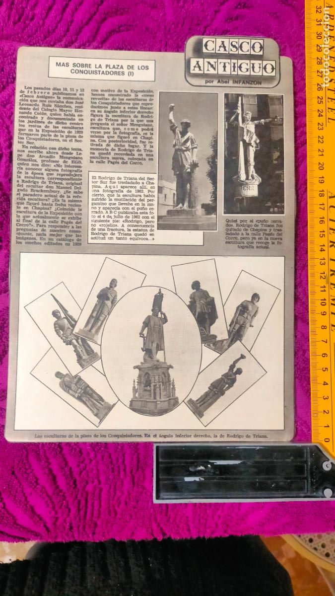 Collezionismo di Riviste e Giornali: SEVILLA CASCO ANTIGUO ANTONIO BURGOS ABEL INFANZON - PLAZA DE LOS CONQUISTADORES I ESCULTURAS