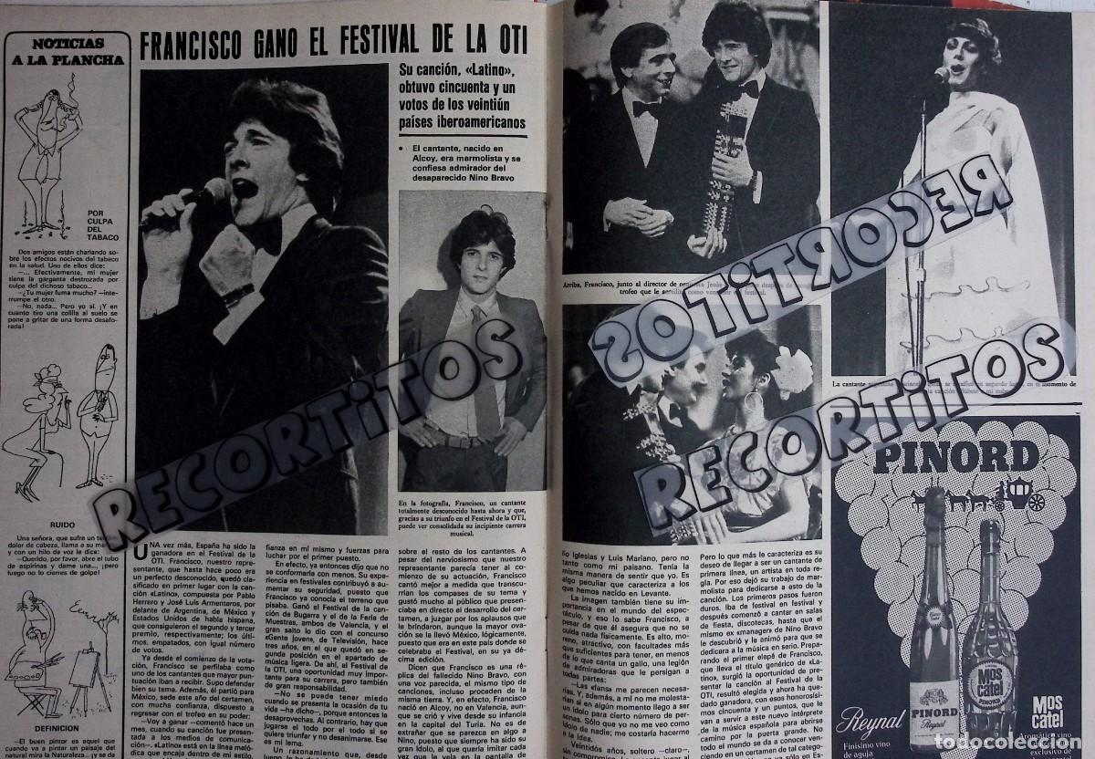 Collezionismo di Riviste e Giornali: pinord FESTIVAL DE LA OTI FRANCISCO MARIANELA SUBETE A MI NUBE ARGENTINA