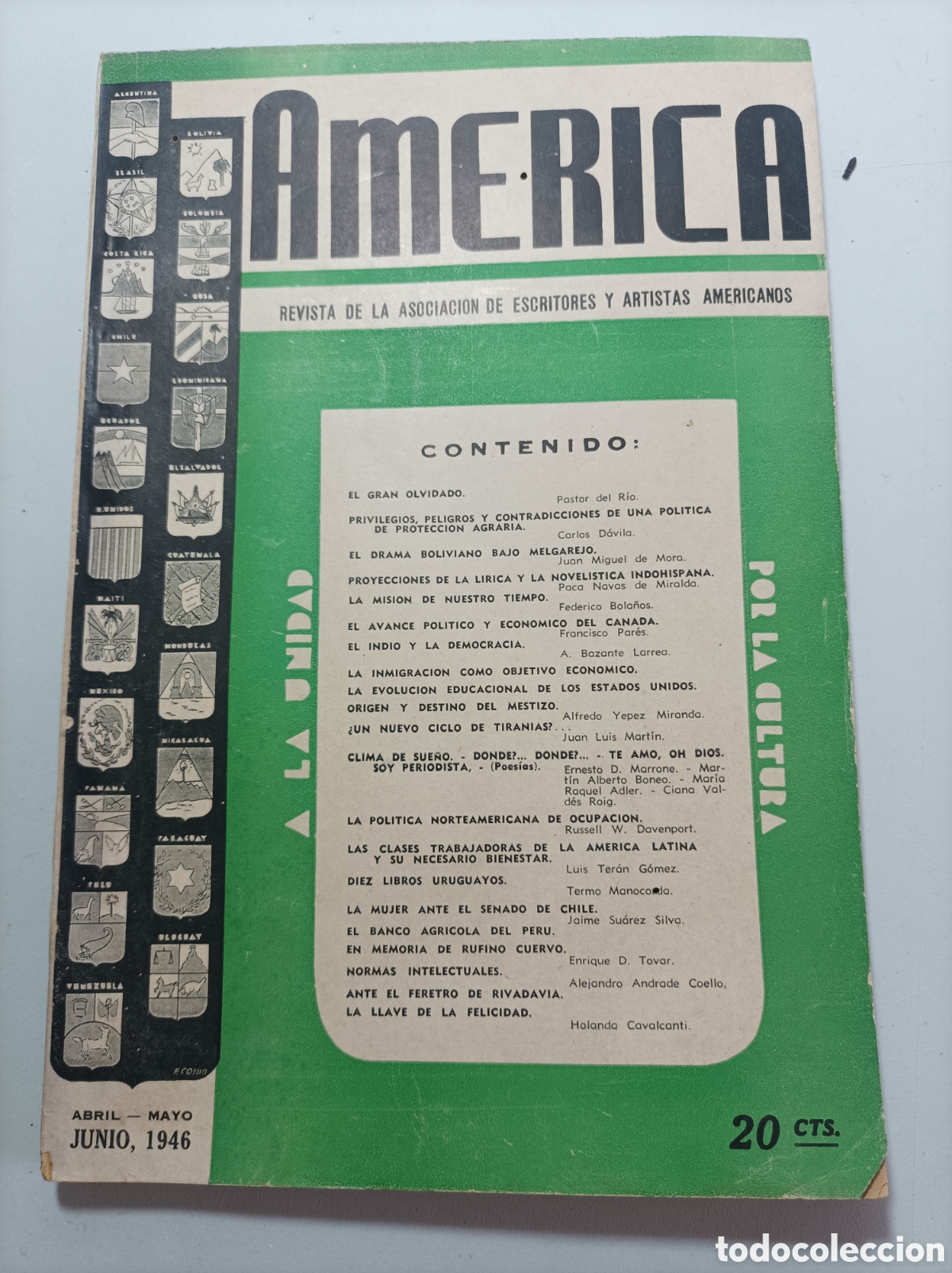 Coleccionismo de Revistas y Peri&oacute;dicos: Cuba, dif&iacute;cil revista Am&eacute;rica,de la asociaci&oacute;n escritores y artistas americanos,a&ntilde;o 1946