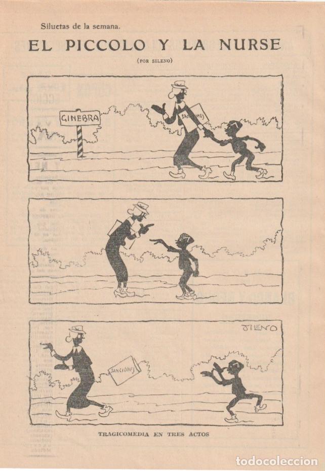 Collectionnisme de Revues et Journaux: El piccolo y la nurse / p&aacute;gina de humor por Sileno -1936