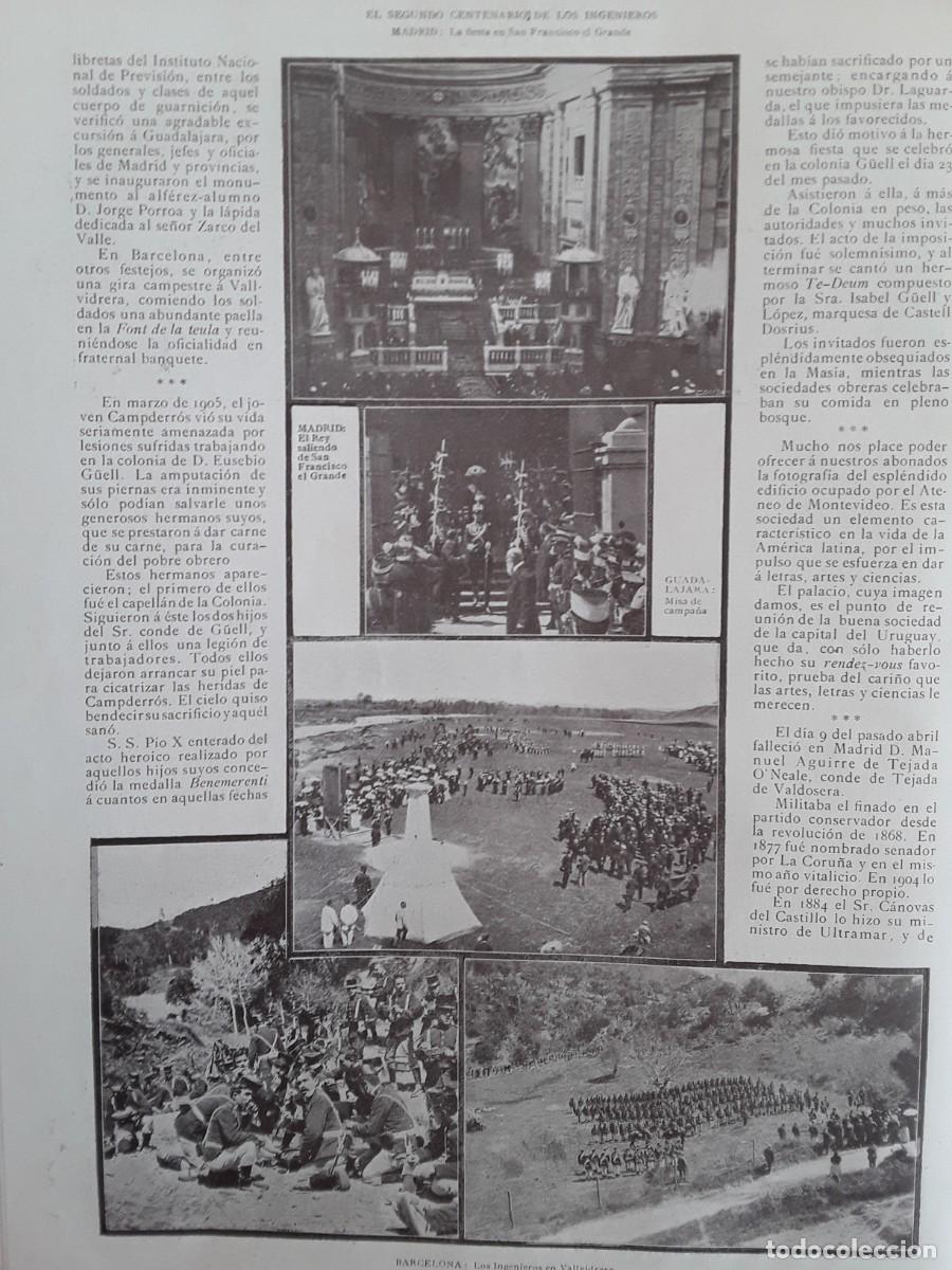 Collection Magazines and Newspapers: SEGUNDO CENTENARIO DE LOS INGENIEROS MADRID BARCELONA VALLVIDRERA ALFONSO XIII HOJA A&Ntilde;O 1911