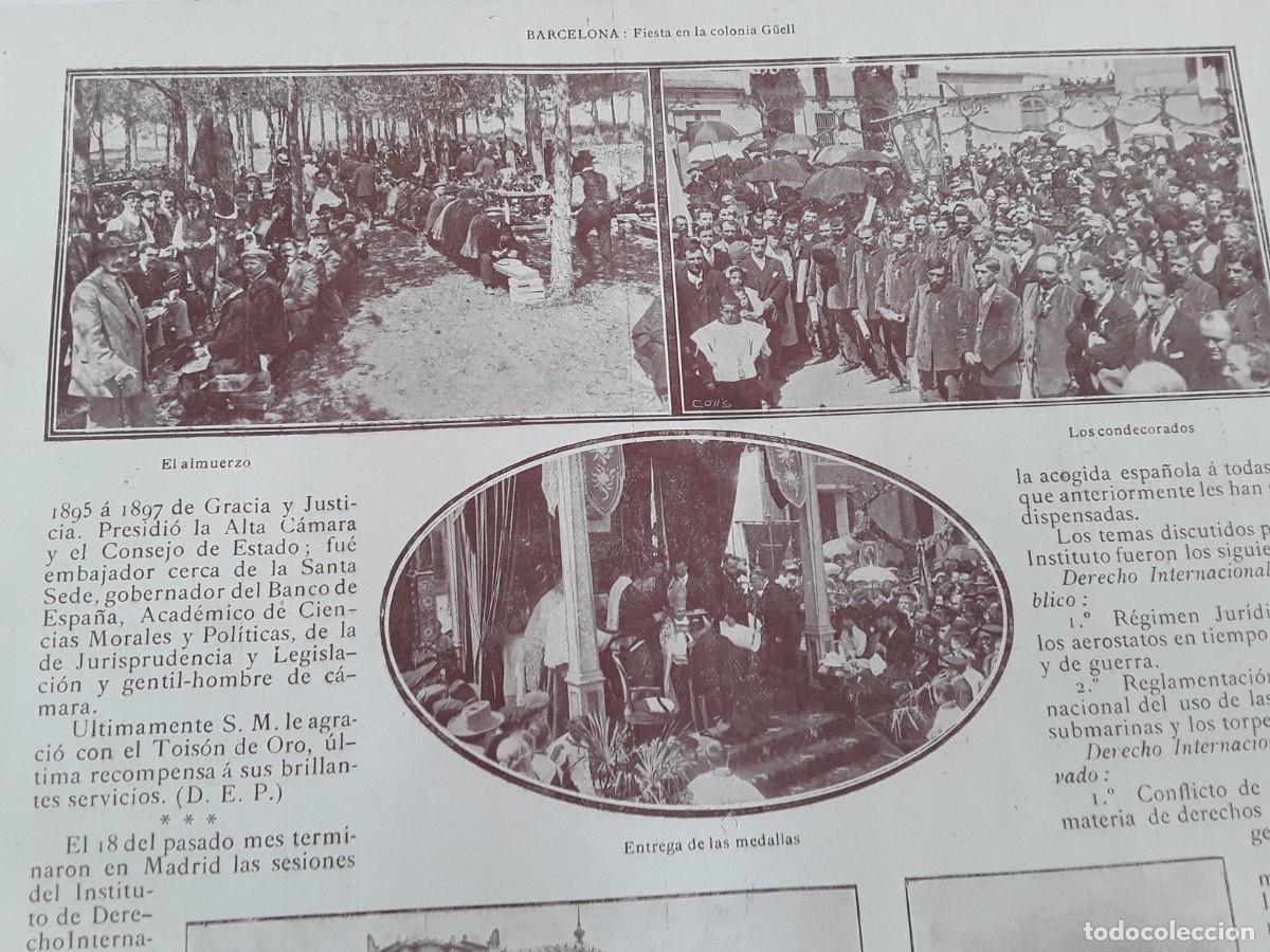 Collection Magazines and Newspapers: FIESTA EN LA COLONIA GUELL BARCELKNA CAMPDERROS ACCIDENTE COLONIA 2 HOJAS A&Ntilde;O 1911