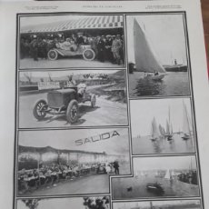 Coleccionismo de Revistas y Periódicos: COPA BARCELONA AUTOMOVILISNO HISPANO SUIZA RIBAS Y PRADELL CONSTRUCCIONES HOJA AÑO 1911