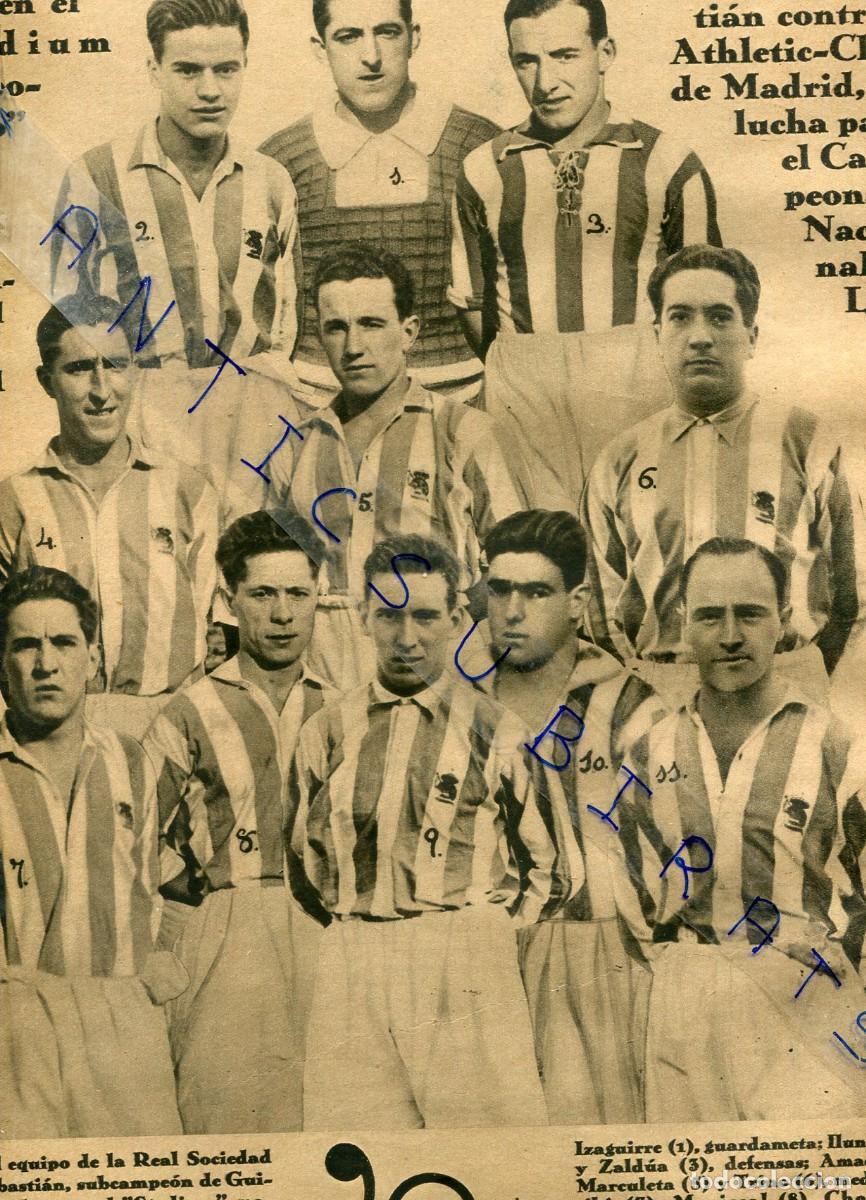 Coleccionismo de revistas y peri&oacute;dicos: REVISTA A&Ntilde;O 1930 FUTBOL LA REAL SOCIEDAD IZAGUIRRE ZALDUA TRINO KIRIKI CHOLIN AYESTARAN YURRITA