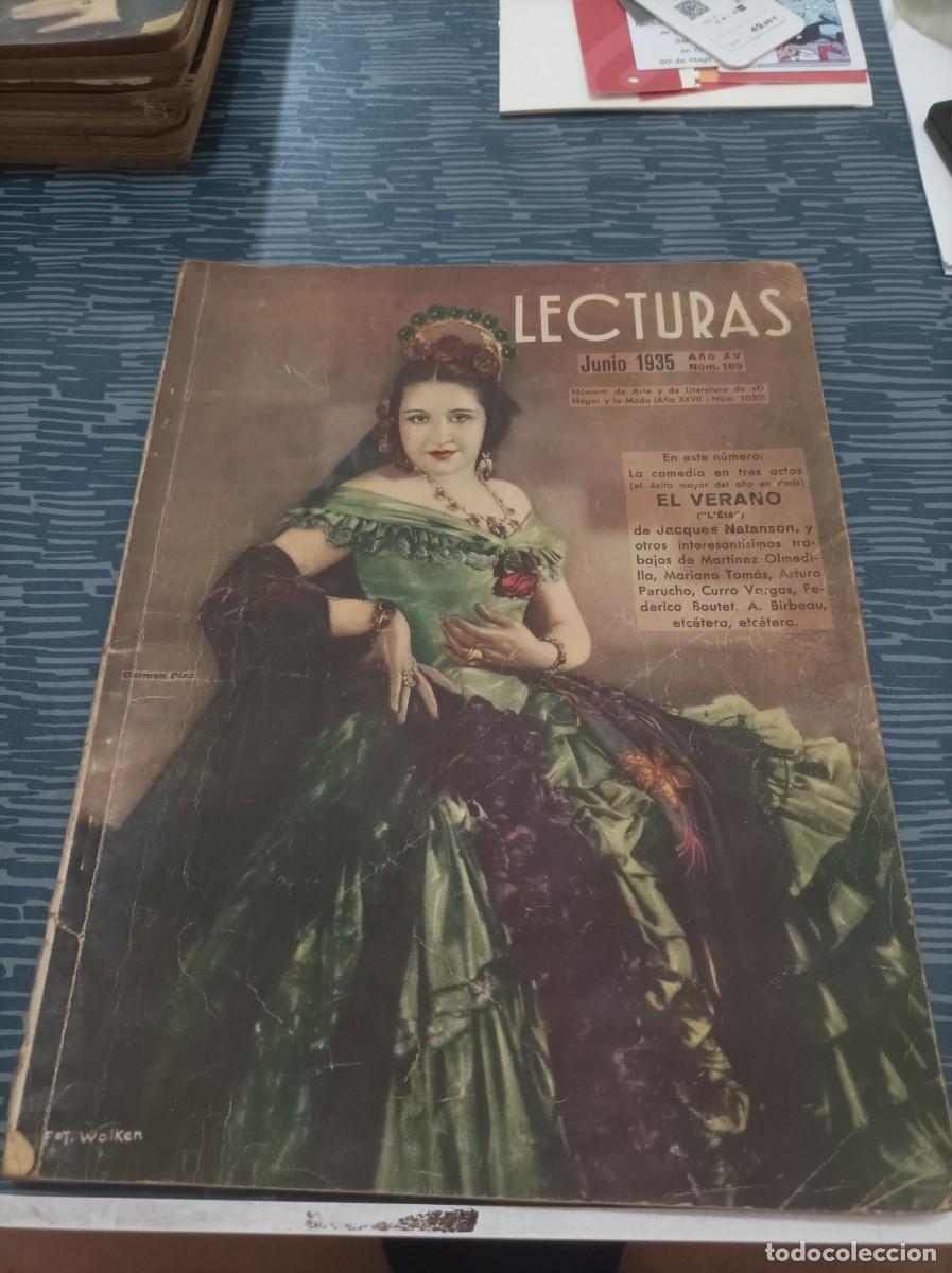 Coleccionismo de revistas y peri&oacute;dicos: REVISTA LECTURAS JUNIO 1935,NUM.169,VER FOTOS,LEER.