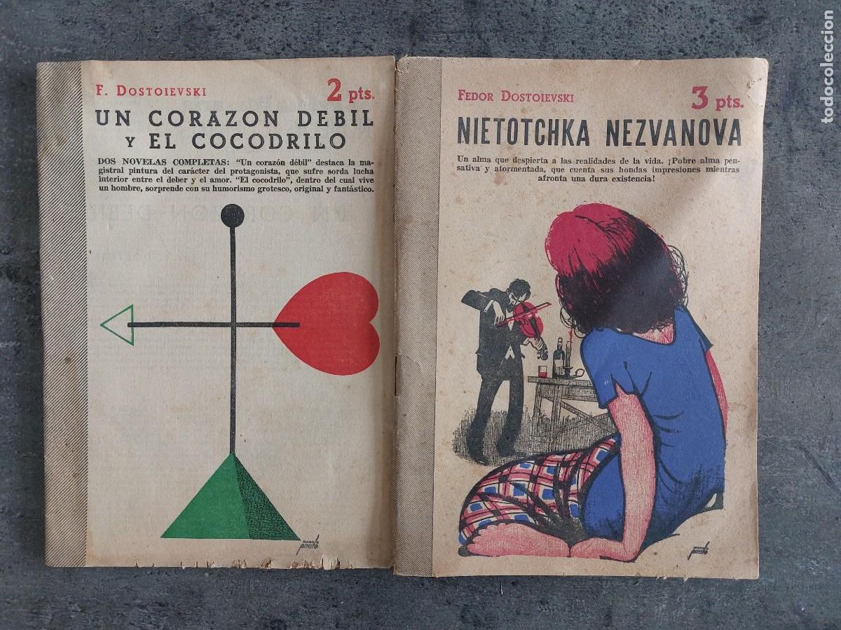 Coleccionismo de Revistas y Peri&oacute;dicos: Un coraz&oacute;n debil - El cocodrilo - nietotchka Nezvanova - F Dostoievski -1950 y 52- Revista literaria