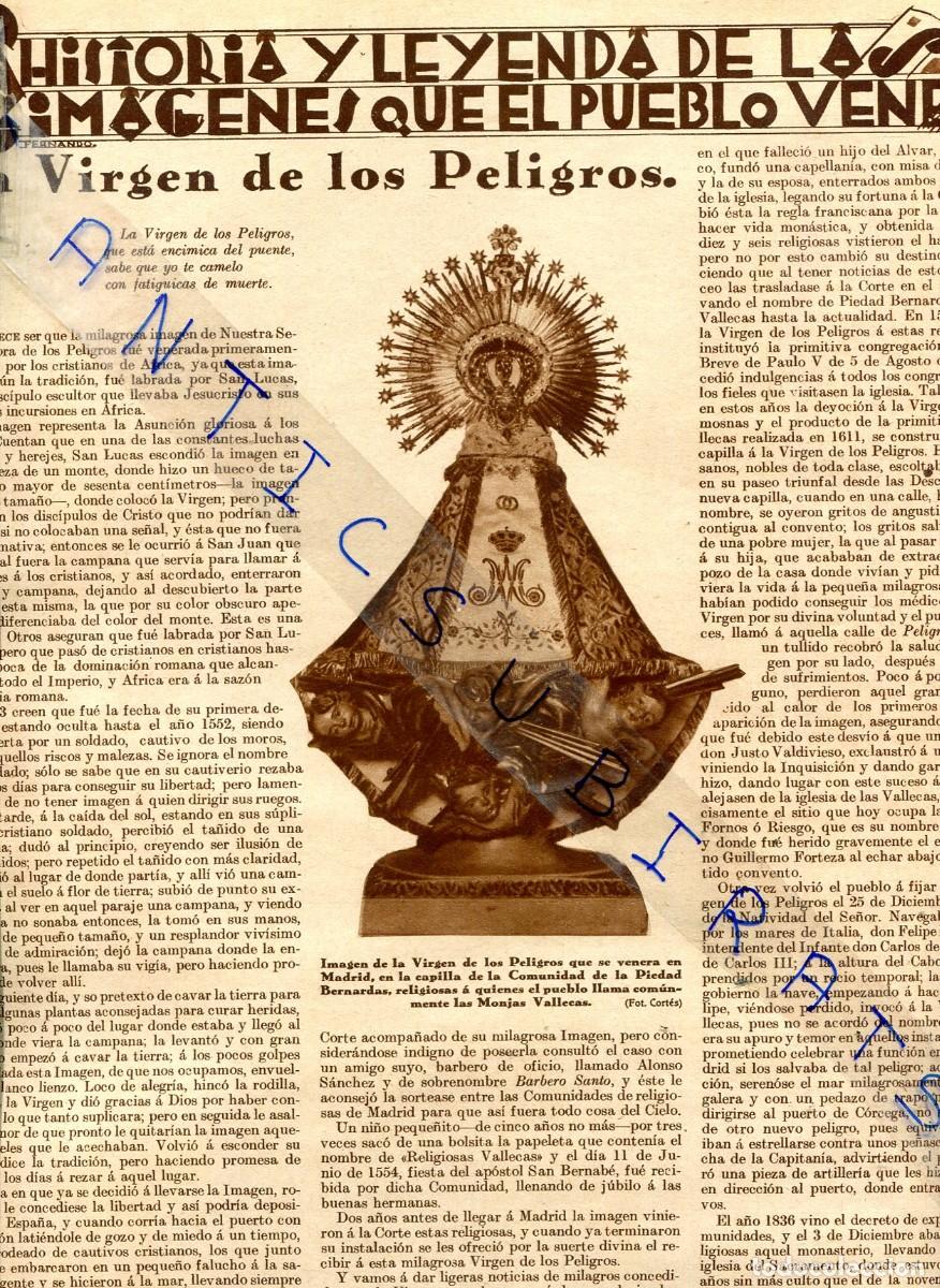 Collectionnisme de Revues et Journaux: REVISTA A&Ntilde;O 1930 VIRGEN DE LOS PELIGROS VALLECAS VICTOR MACHO JUAN ADSUARA PEDRO SANGRO ROS DE OLANO