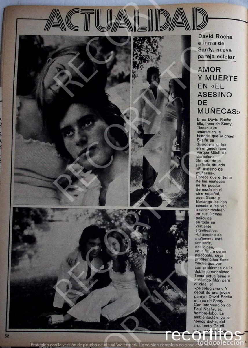Coleccionismo de revistas y peri&oacute;dicos: INMA DE SANTI SANTIS SENTIS SANTY DAVID ROCHA