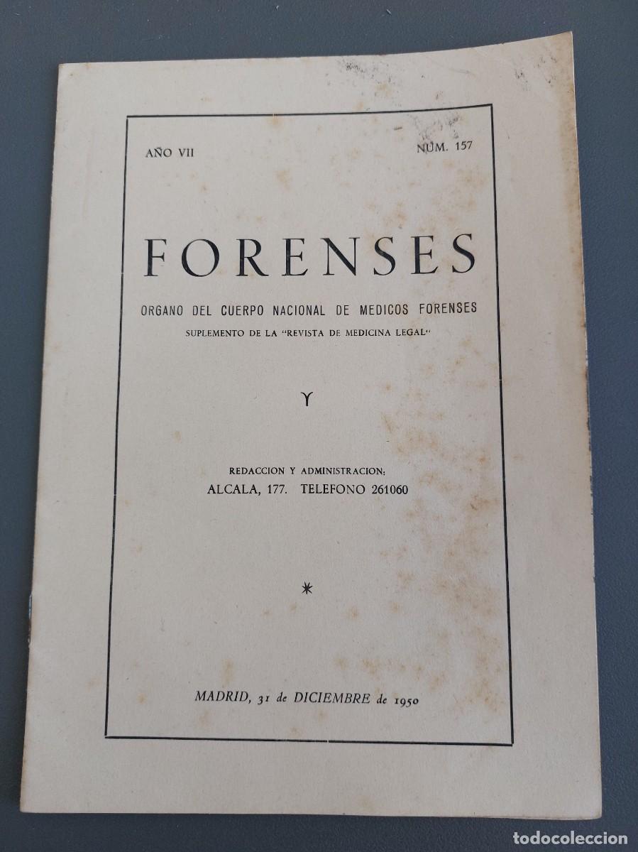 Coleccionismo de Revistas y Peri&oacute;dicos: Forenses - suplemento de la revista medicina legal - 1950