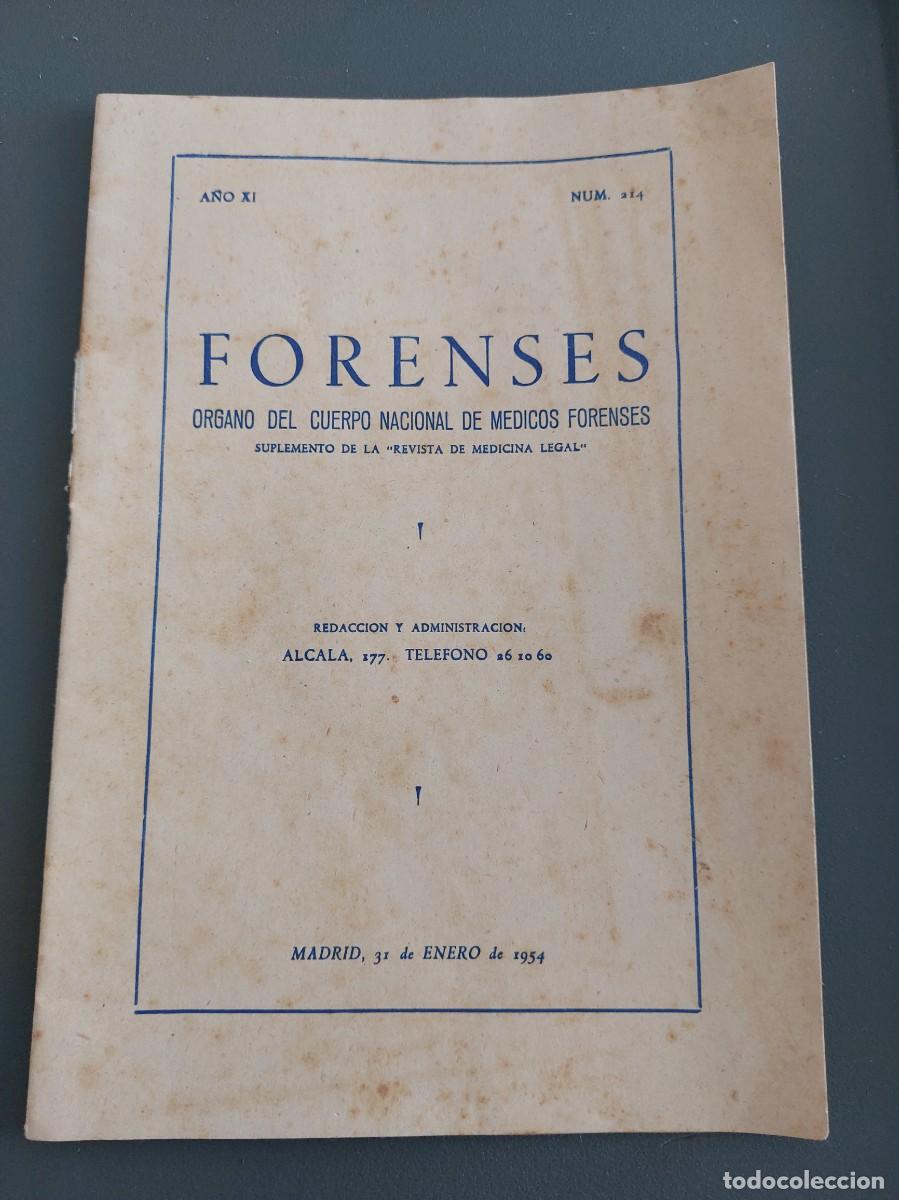 Coleccionismo de Revistas y Peri&oacute;dicos: Forenses - suplemento de la revista de medicina legal - 1954